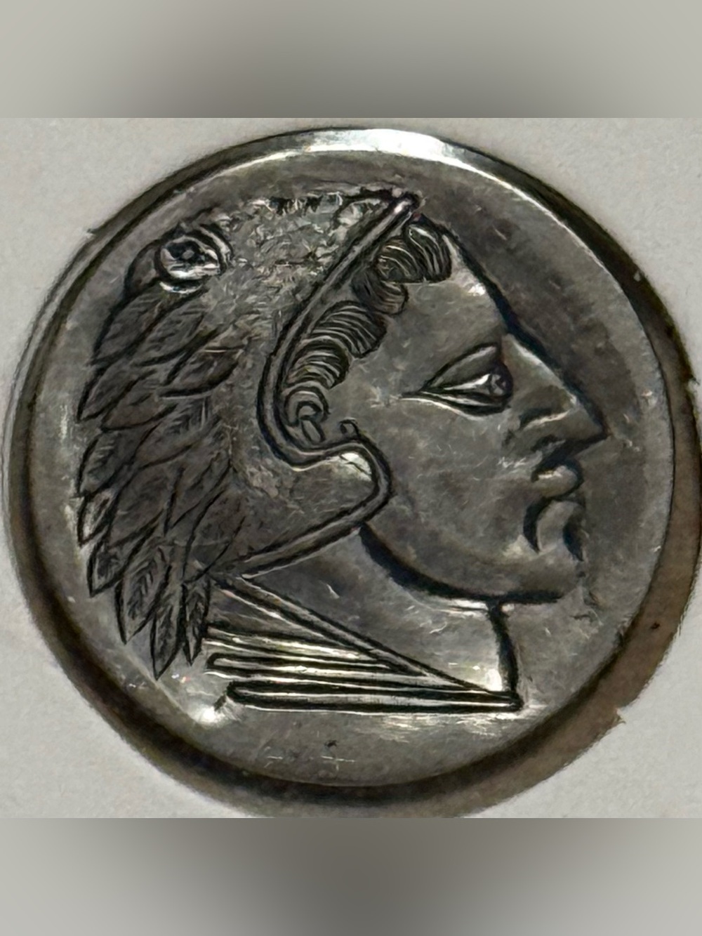 Genuine HOBO NICKEL Hand-Carved on Buffalo Nickel by Artist CM, Ancient Warrior